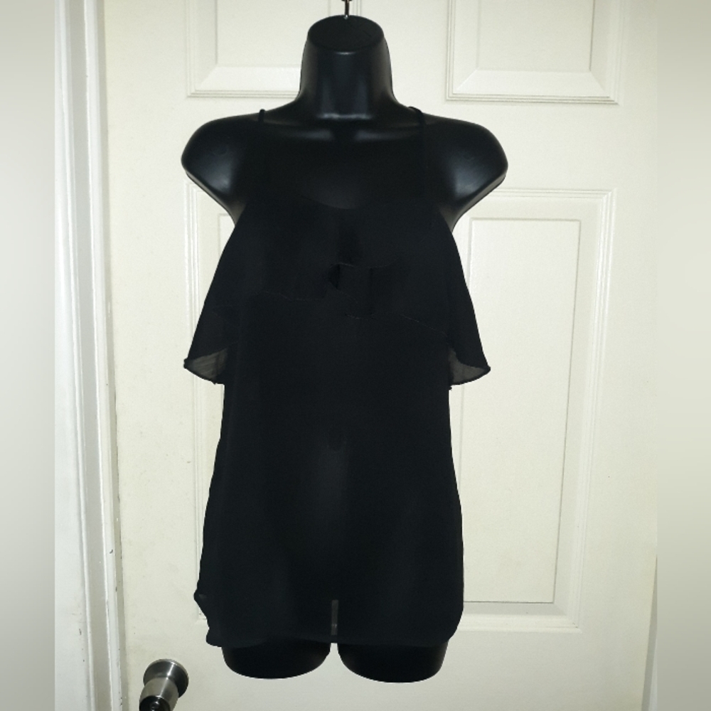 Love J  sheer black tank topLove size large